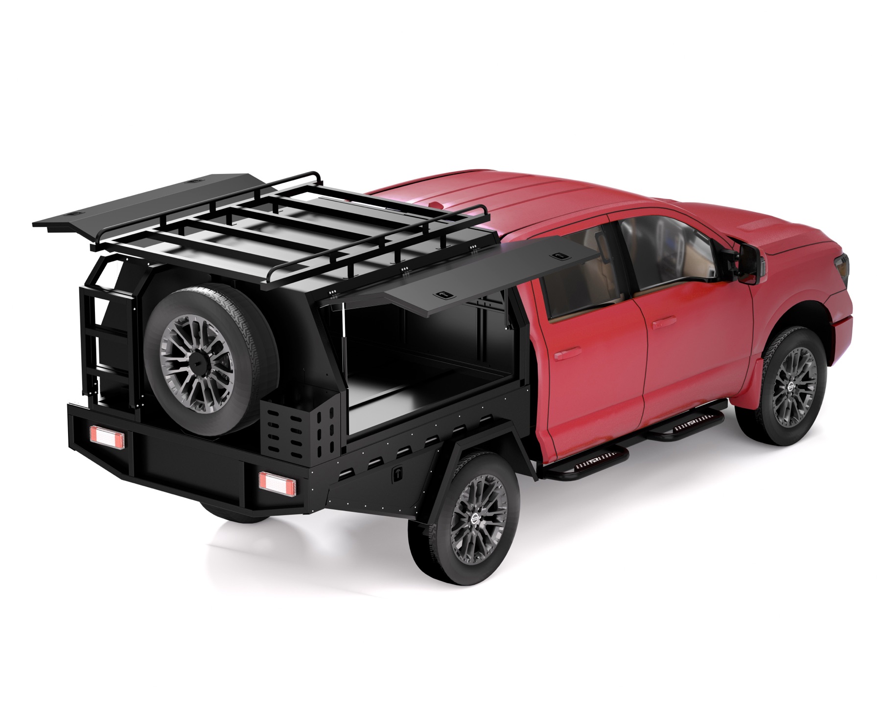 Vehicle rack system with side canopy open